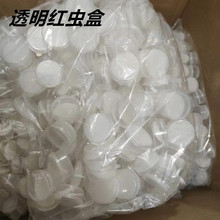 批发红虫盒蚯蚓沙蚕圆形带孔透明活饵盒带海绵沙虫盒垂钓神器