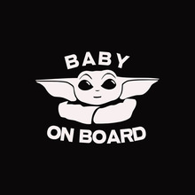 外贸baby on board婴儿尤达宝宝在车上汽车贴纸卡通车身贴纸