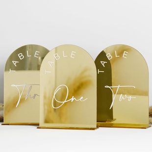 Table Numbers with Stands Wholesale Gold Acrylic Table Brand Wedding Decoration Acrylic