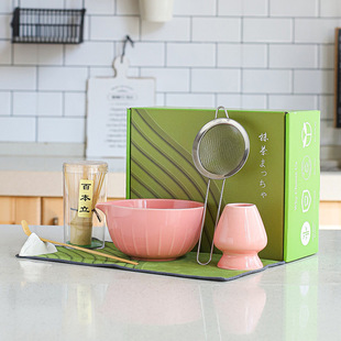 Matcha Set with Tea Whisk, Matcha Tools Gift Box Set, Japanese Matcha Bowl Tea Tools Cross-Border