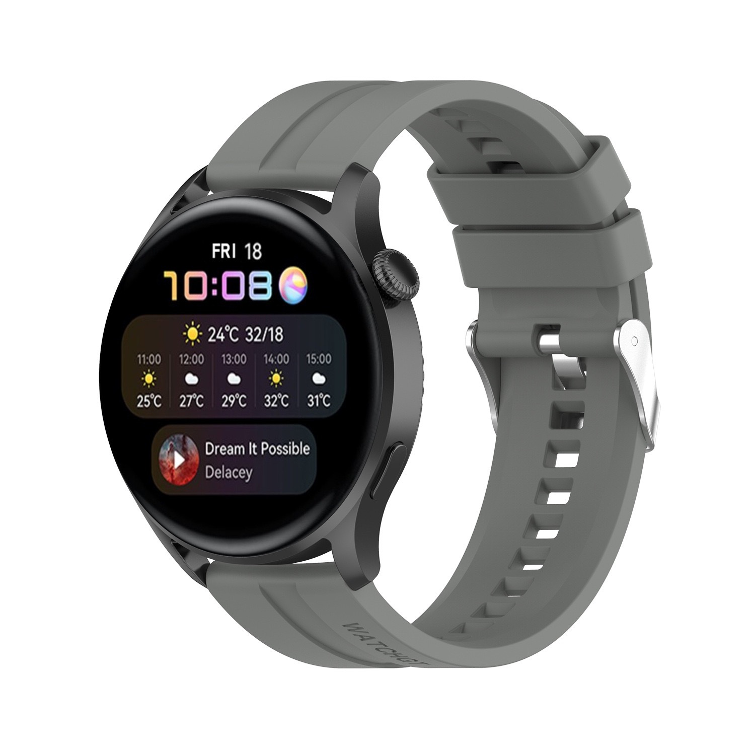 Suitable for Huawei Watch gt2 silicone strap, sporty couple style flat-head strap, universal gt3 watch strap undefined