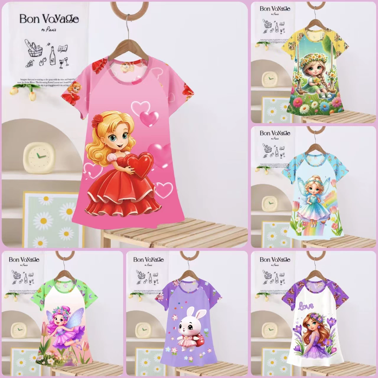 Новые детские пижамы для девочек 2025 года, летнее платье-ночнушка в стиле принцессы, тонкое платье с мультяшным принтом «Лед и снег» для дома.