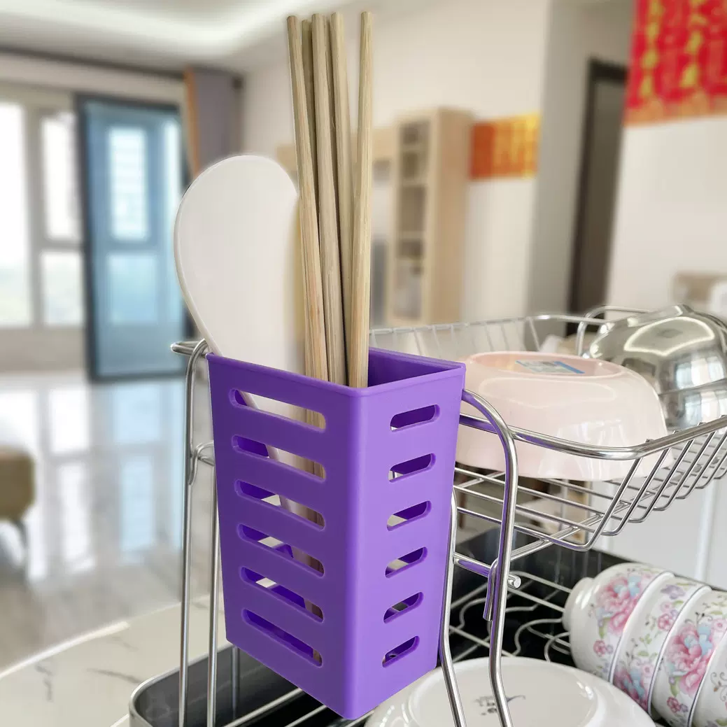 挂式单筒筷子笼置物架外挂筷子筒适用于餐具沥水架食品级塑料筷笼