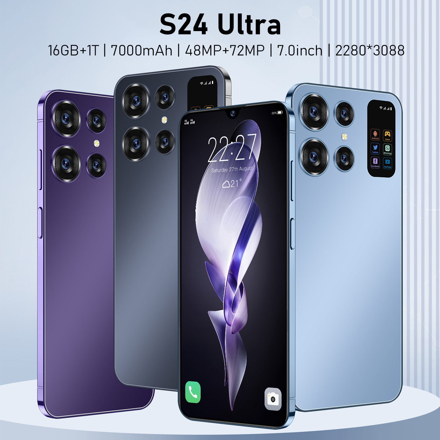 S24ultra New Cross-border Mobile Phone 5g Smartphone 7.3-inch Large...