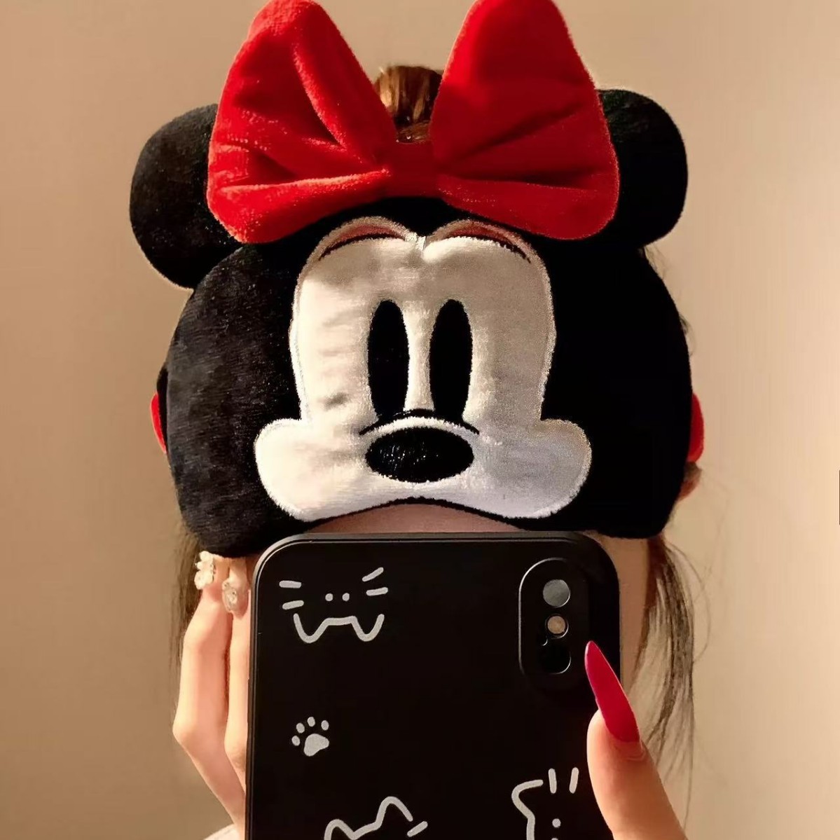 Micky Eye Mask Sleeping Cutie Minion Extraña Viaje de Dama Banda de Cabello Dual-purpose Student