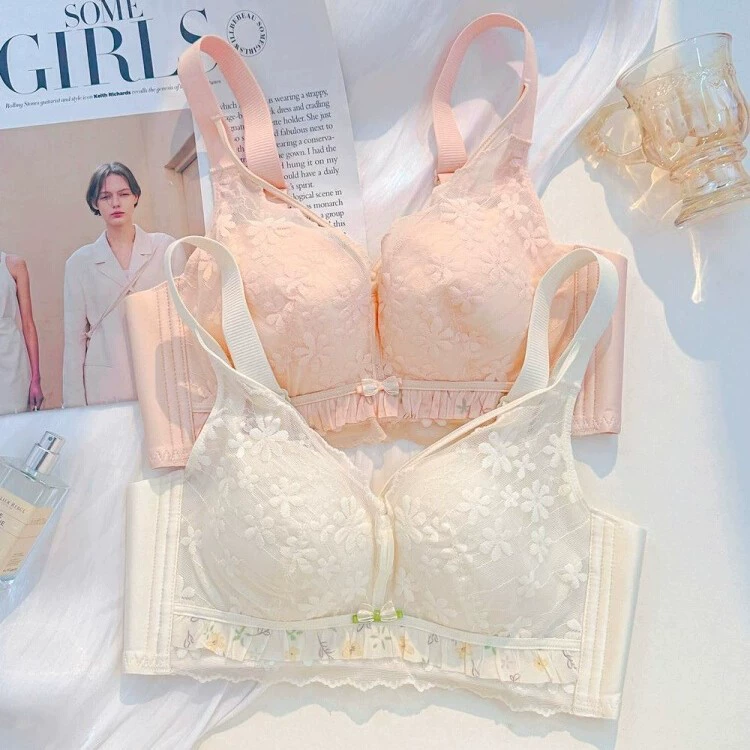 Thin underwear, supporting sexy wireless bra, summer lace set