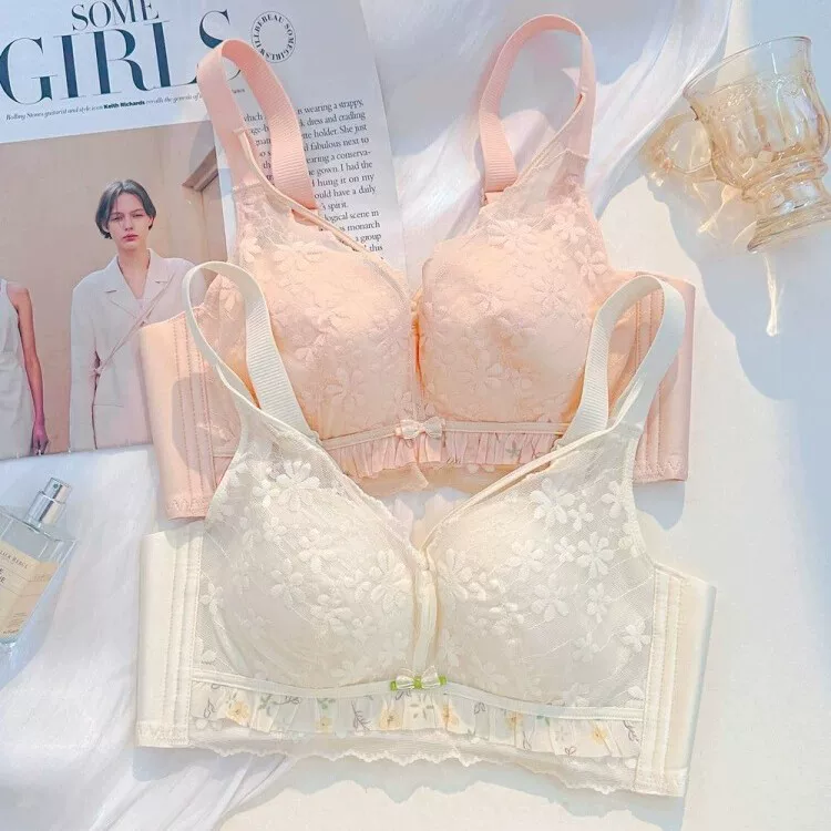 Thin underwear, supporting sexy wireless bra, summer lace set