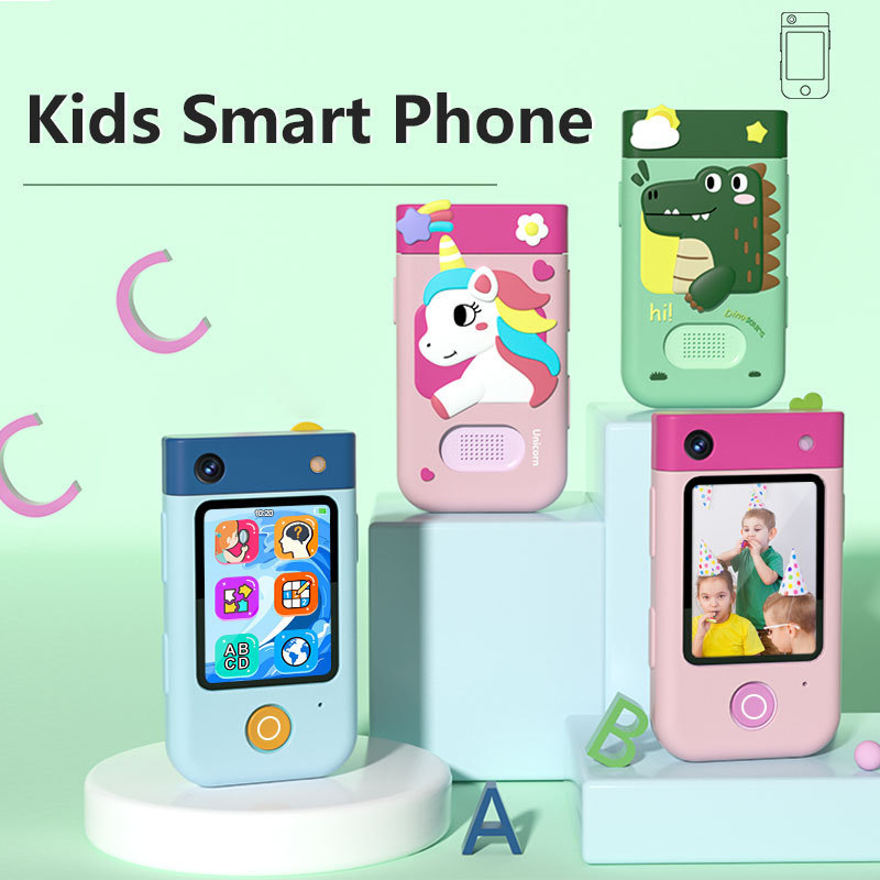 Cross-Border Children's Smartphone Camera with 180-Degree Front and Rear Shooting, 4800W Early Education Interactive Children's Gift