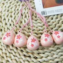 日式樱花闭口水琴铃铛DIY饰品挂件宠物小铃铛钥匙扣配件手工