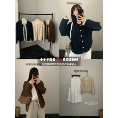 ISO VOGUE-小个子松弛神衣韩系假两件拼接针织开衫毛衣毛衣98785