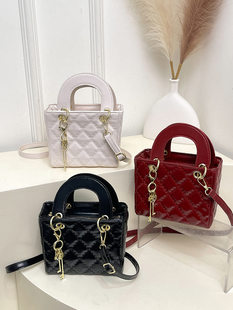 Retro one-shoulder bag with diamond pattern, shoulder bag, western style, Korean style