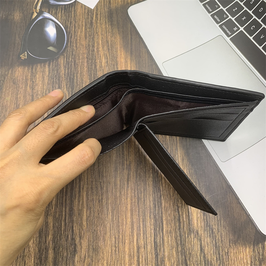 Portofel bărbătesc din piele moale, portofel de afaceri, portofel cu mai multe poziții pentru carduri, organizator de monede, portofel scurt pentru bărbați_voghion.com