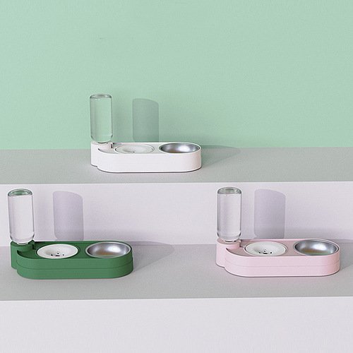 Drop shipping cat bowl wholesale pet bowl stainless steel pet water fountain pet supplies cat feeder box