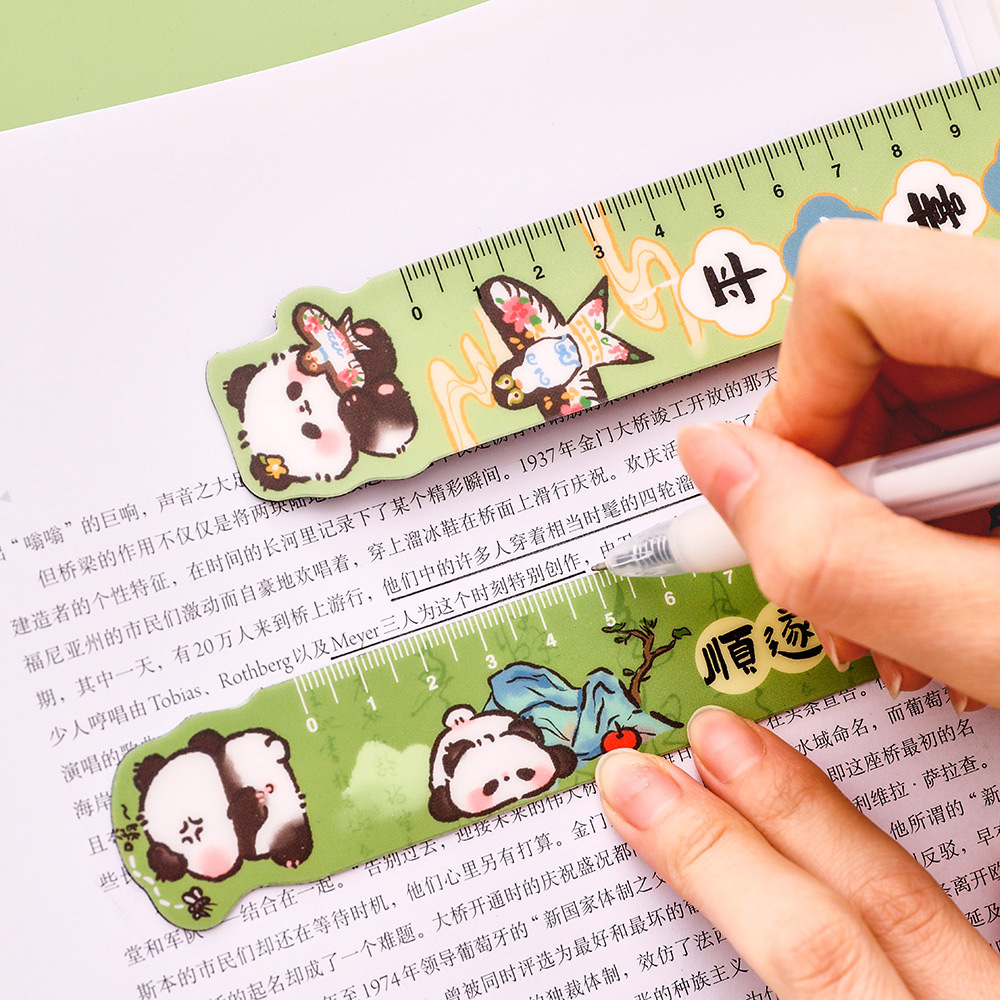 Creativo dibujos animados magnéticos panda regla suave recompensa estudiantes premios finales de grado 3 o 4 papelería práctica regalo de apertura