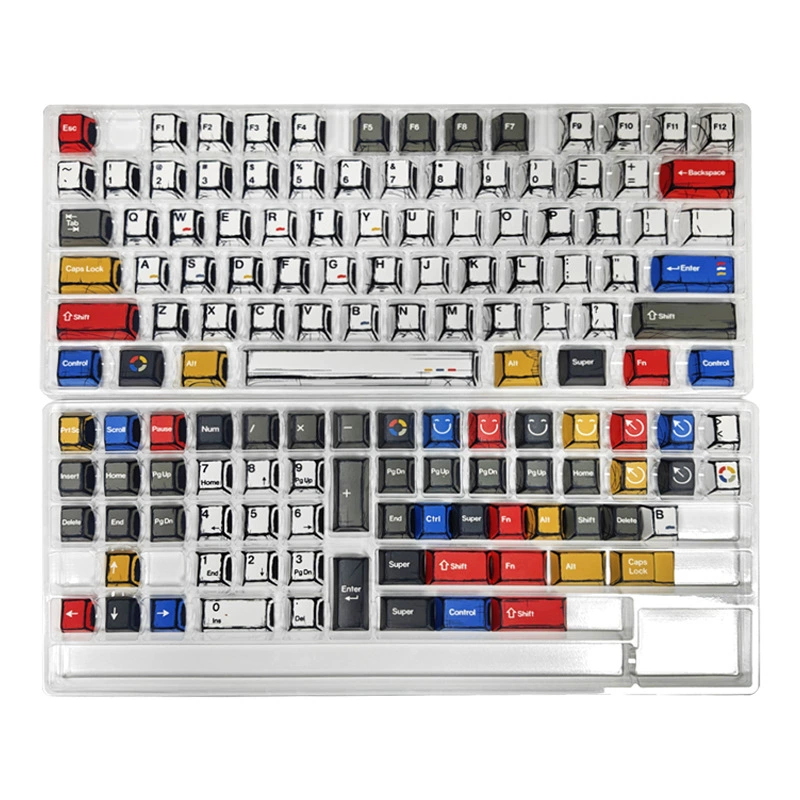 Набор колпачков для клавиш, 136–137 PBT Cherry-Profile, полная пятигранная печать по краям