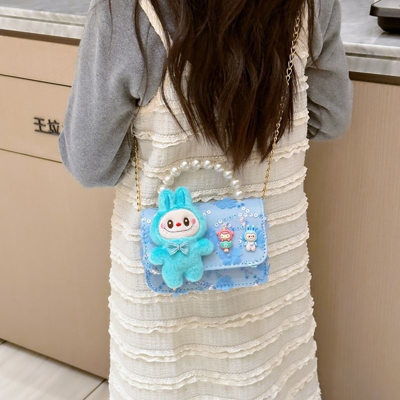 Bagos de perlas para niños 2025 nuevos bolsos de niños bolsos de mochila de niñas bolsos accesorios de princesa bolsos de viento de fragancia