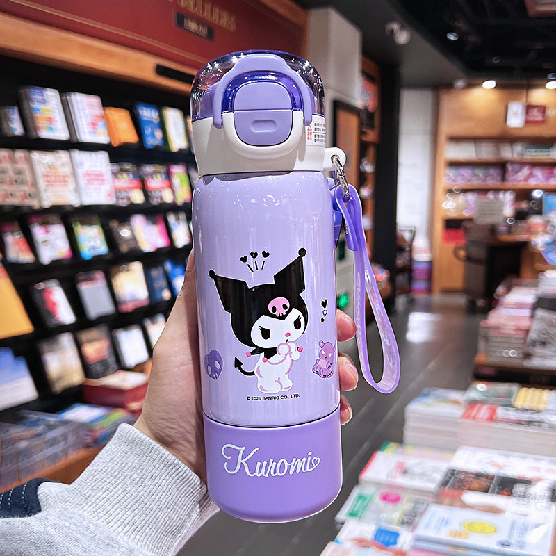 三丽鸥保温杯女孩可爱酷洛米吸管水杯儿童上学一杯三饮便携水壶|undefined