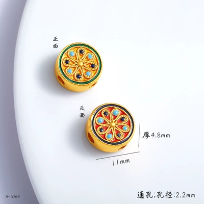 Zərgərlik ara hissələri — Accessories Wholesale, High Color Retention - d-9293-26-red-flower-eight-petal-flower-through-hole-1