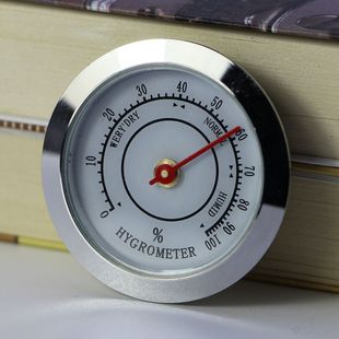 Tea Box Hygrometer Round Thermometer Moisturizing Inlaid Measuring Meter Cigar Box 37mm Spot Supply Alloy