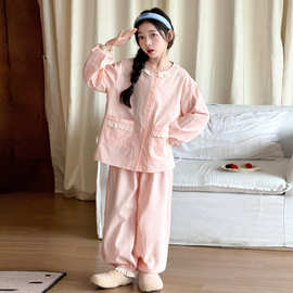 女童睡衣2026新款儿童女孩超好看家居服套装中大童秋季长袖居家服