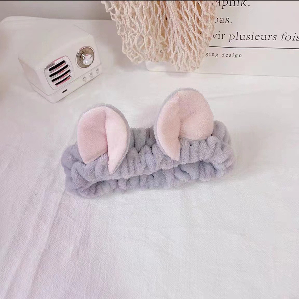 Caricatura verde rana correa de cabello mujer nuevo lindo gran ojo correa de cabello lavar la cara correa de cabello máscara de Navidad tocado