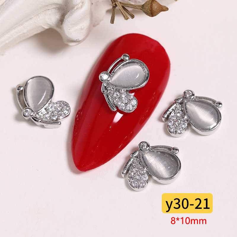 Joyería de circonio para decoración de uñas, lazo para decoración de uñas, aleación de diamantes, perla, joyería de diamantes, accesorios de decoración de libros rojos pequeños, venta al por mayor