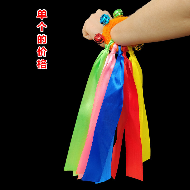 Pulseras elásticas con cintas de seda para niños, accesorios de danza y ejercicios matutinos de jardín de infancia