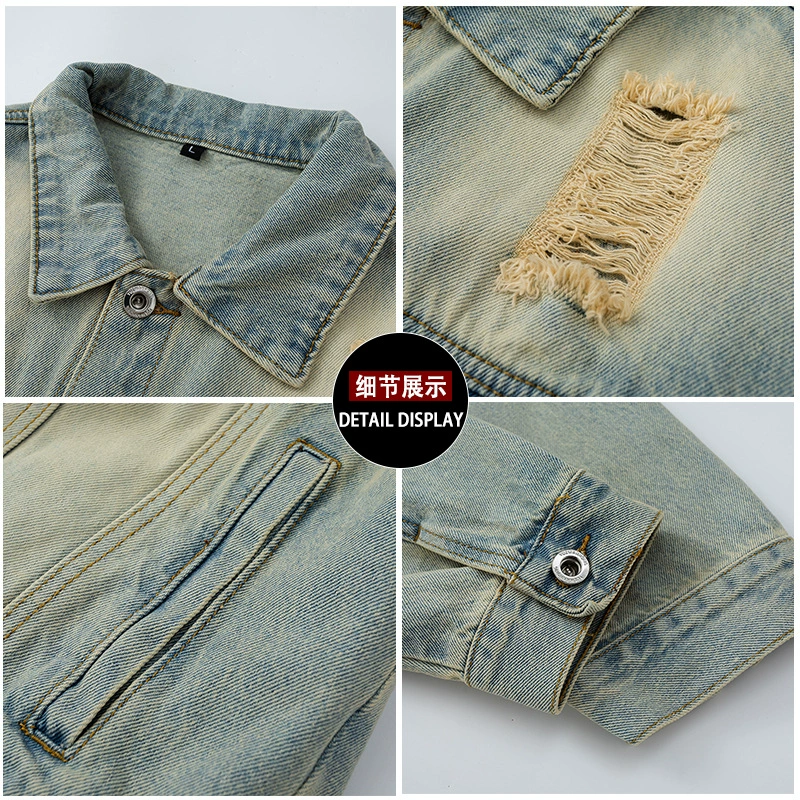 Denim spring retro jacket, American style, oversize