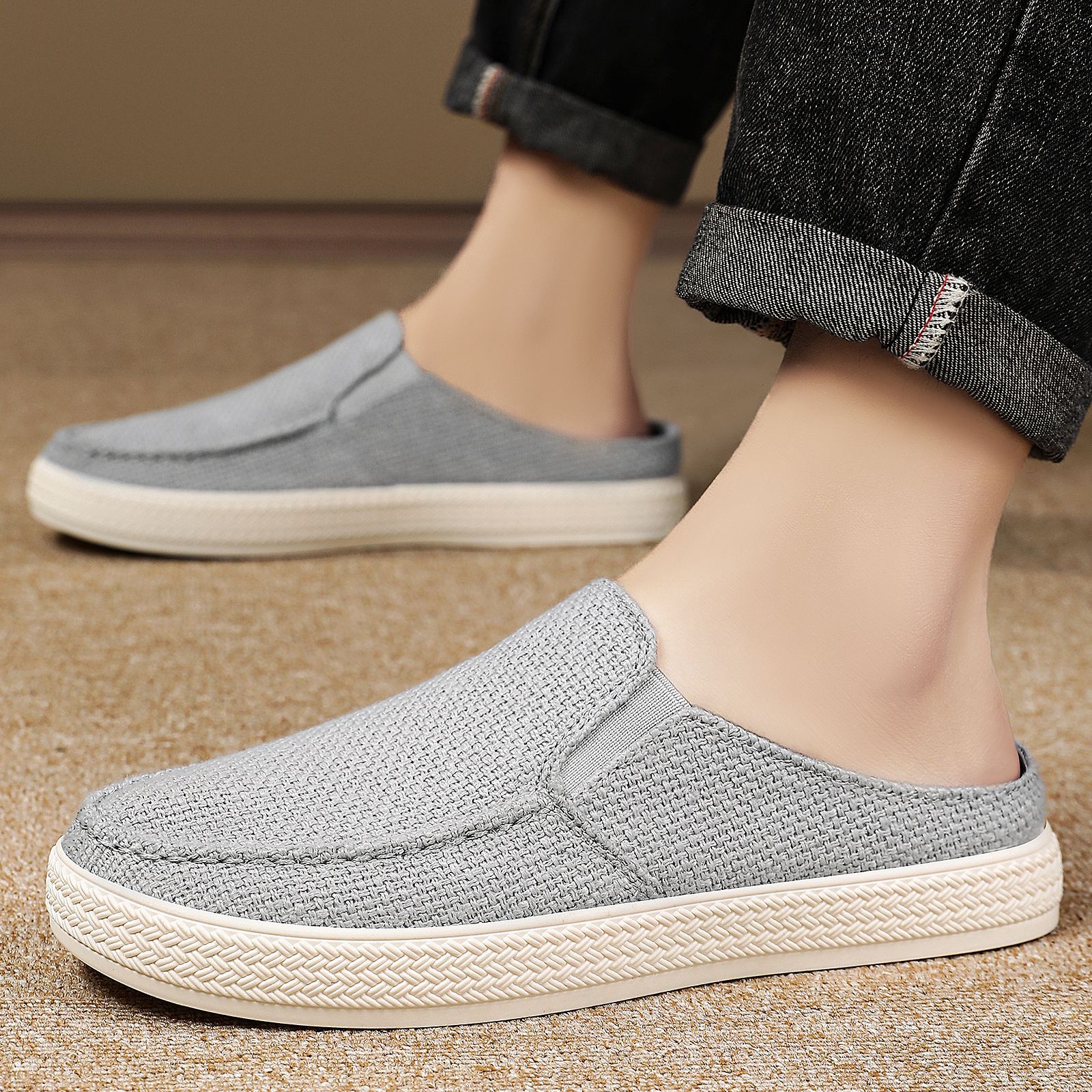 Zapatos Zapatillas de hombre Zapatos casuales transpirables de verano Venta al por mayor transfronteriza Zapatos de hombre Slip-on Cómodos zapatos para papá Zapatillas de abrigo