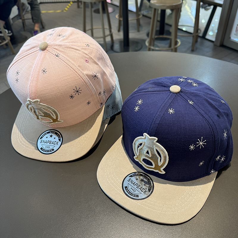 Sombrero plano Sombrero de hip-hop para niños Primavera y verano Thin A Letter Sombra de todo fósforo Protector solar Gorra de béisbol Sombrero recto Circunferencia para la cabeza