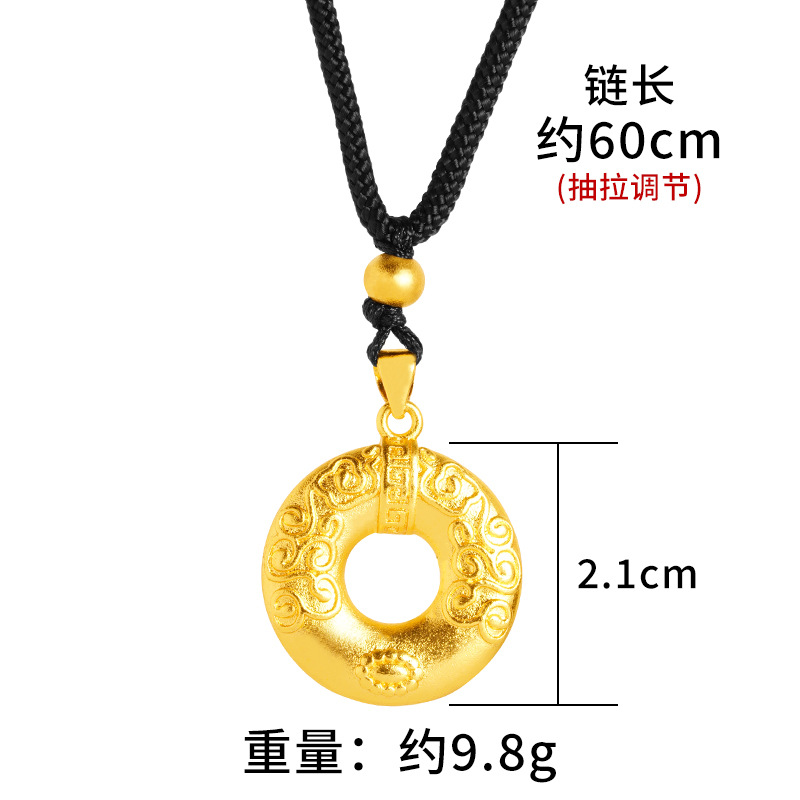 Oro Ruyi anillo collar círculo joyería de las mujeres elegante todo partido antiguo arte de Latón chapado en oro suministro directo de fábrica