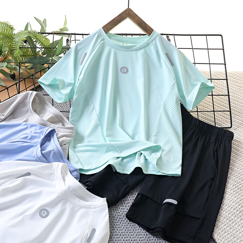 Children's Short-Sleeve Set Boys Quick-Dry T-Shirt Summer Children's P Quick-Dry Clothing Children's Short-Sleeve Foreign Trade Qingdao Children's Clothing
