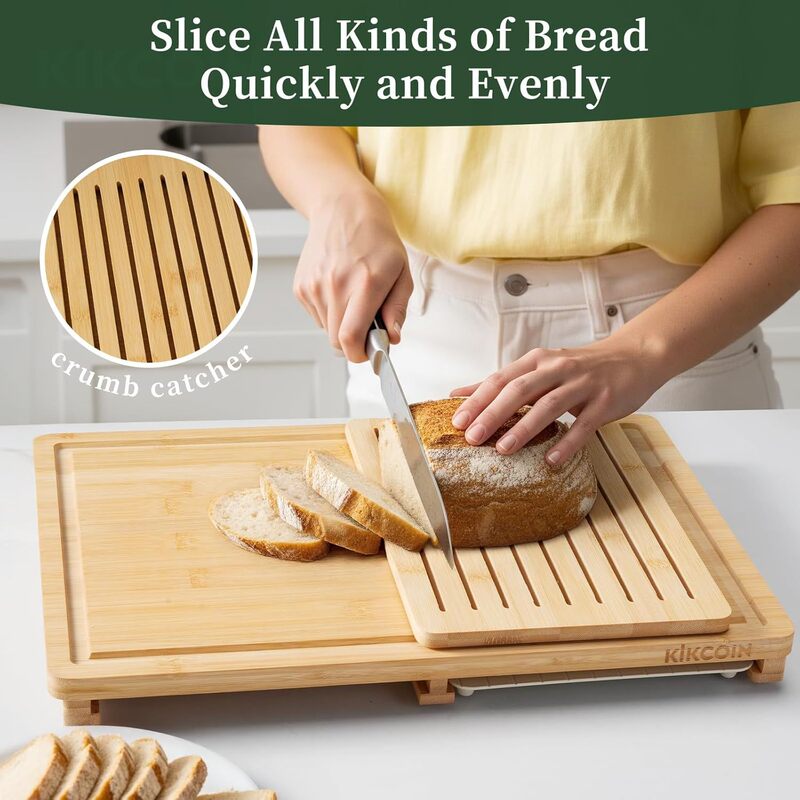 Wooden Countertop Multi-Purpose Tray Set with Defrosting Tray, Wooden Cutting Board with Deep Juice Groove, Built-In Storage Tray Wooden Countertop Multi-Purpose Tray Set with Defrosting Tray, Wooden Cutting Board with Deep Juice Groove, Built-In Storage Tray