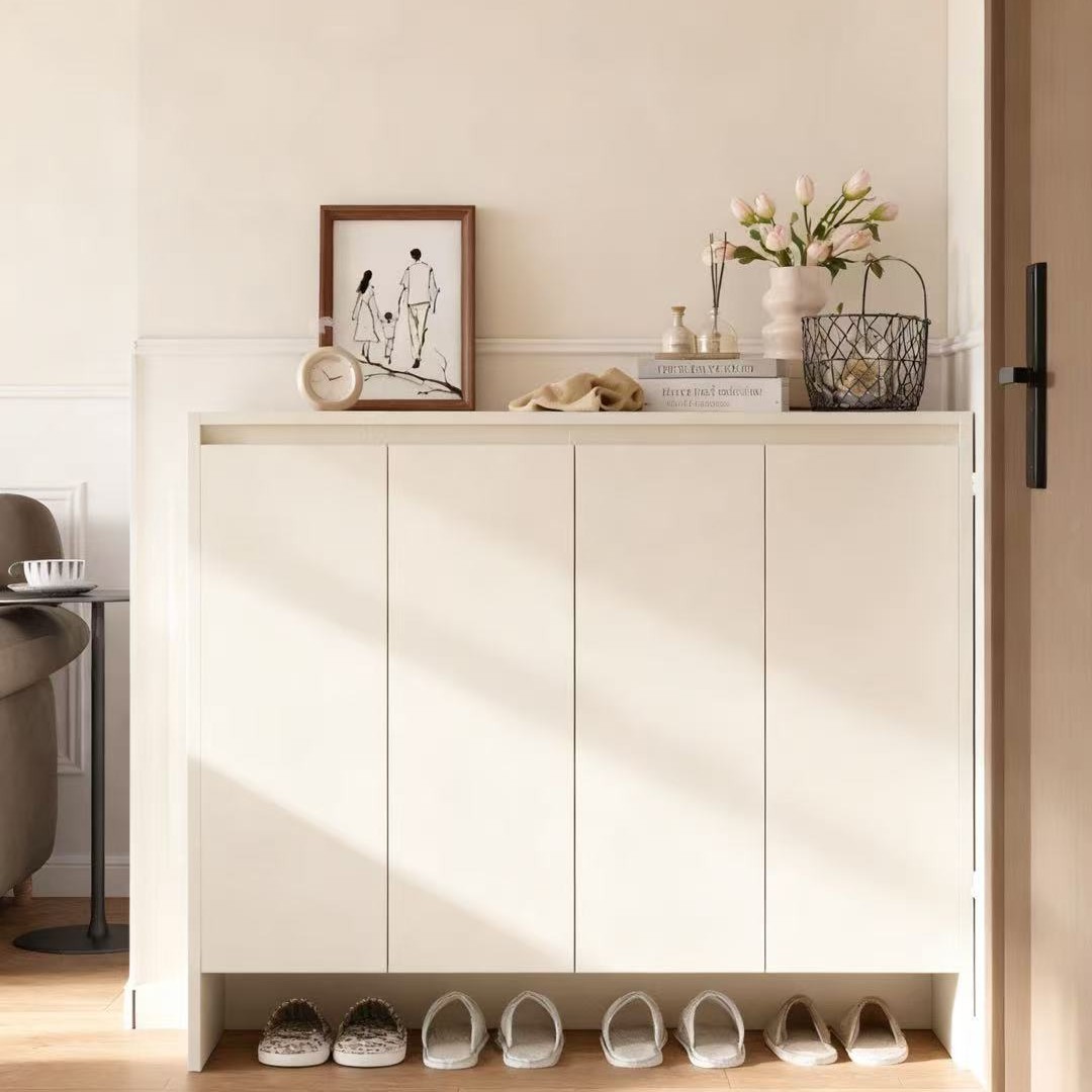 Solid Wood Multi-Layer Shoe Cabinet 2025 Hot-Selling Model for Hallway Entrance, Home Entryway Storage Cabinet, Indoor Large Capacity