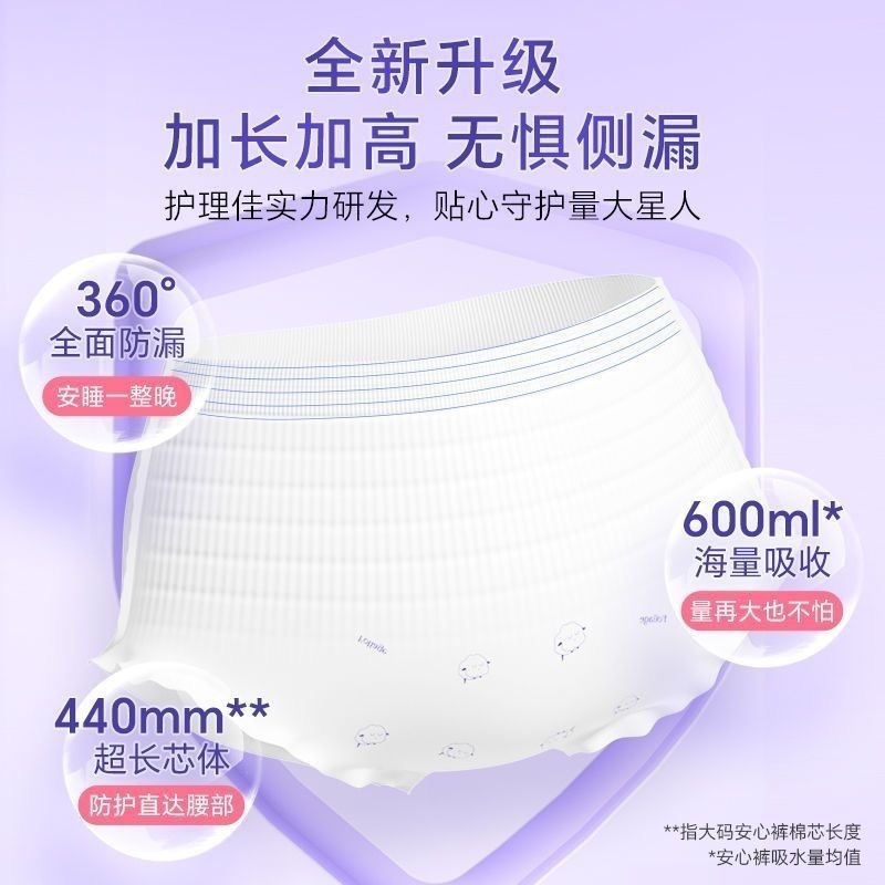 ケアベスト安全パンツ 10枚組 肌に優しい 漏れ防止 瞬間吸収 睡眠プルアップパンツ 夜用生理用パンツ エクストラロング|undefined