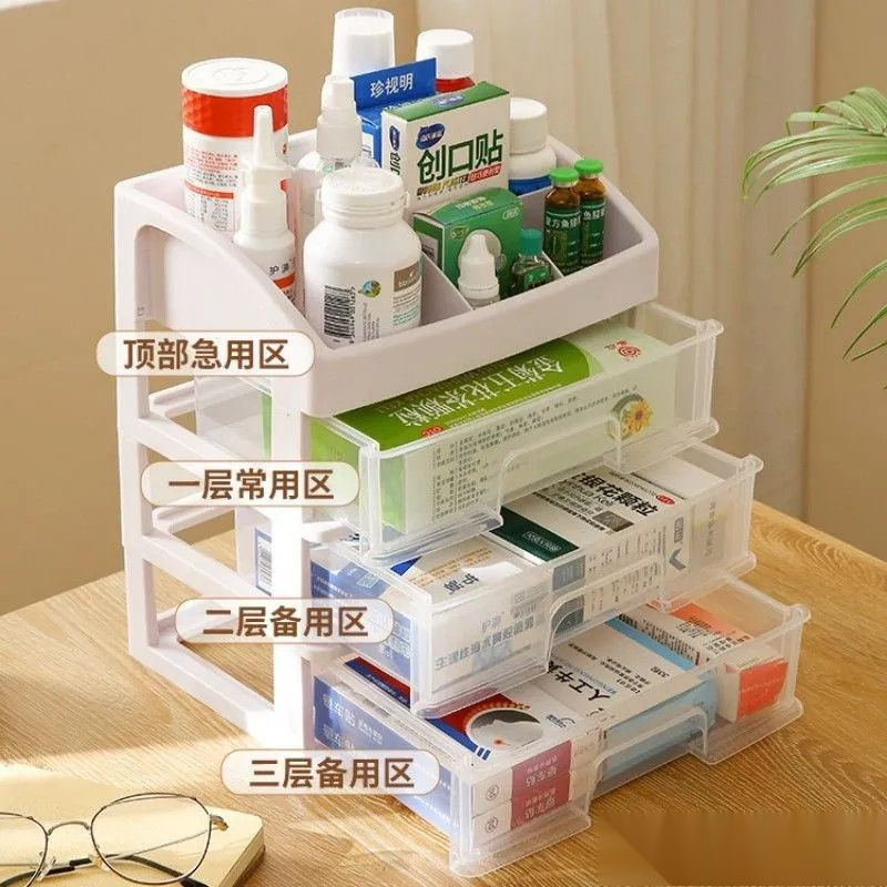 透明引き出し型化粧品収納ボックスデスクトップ学校学生寮化粧品収納ラック承認可能|undefined