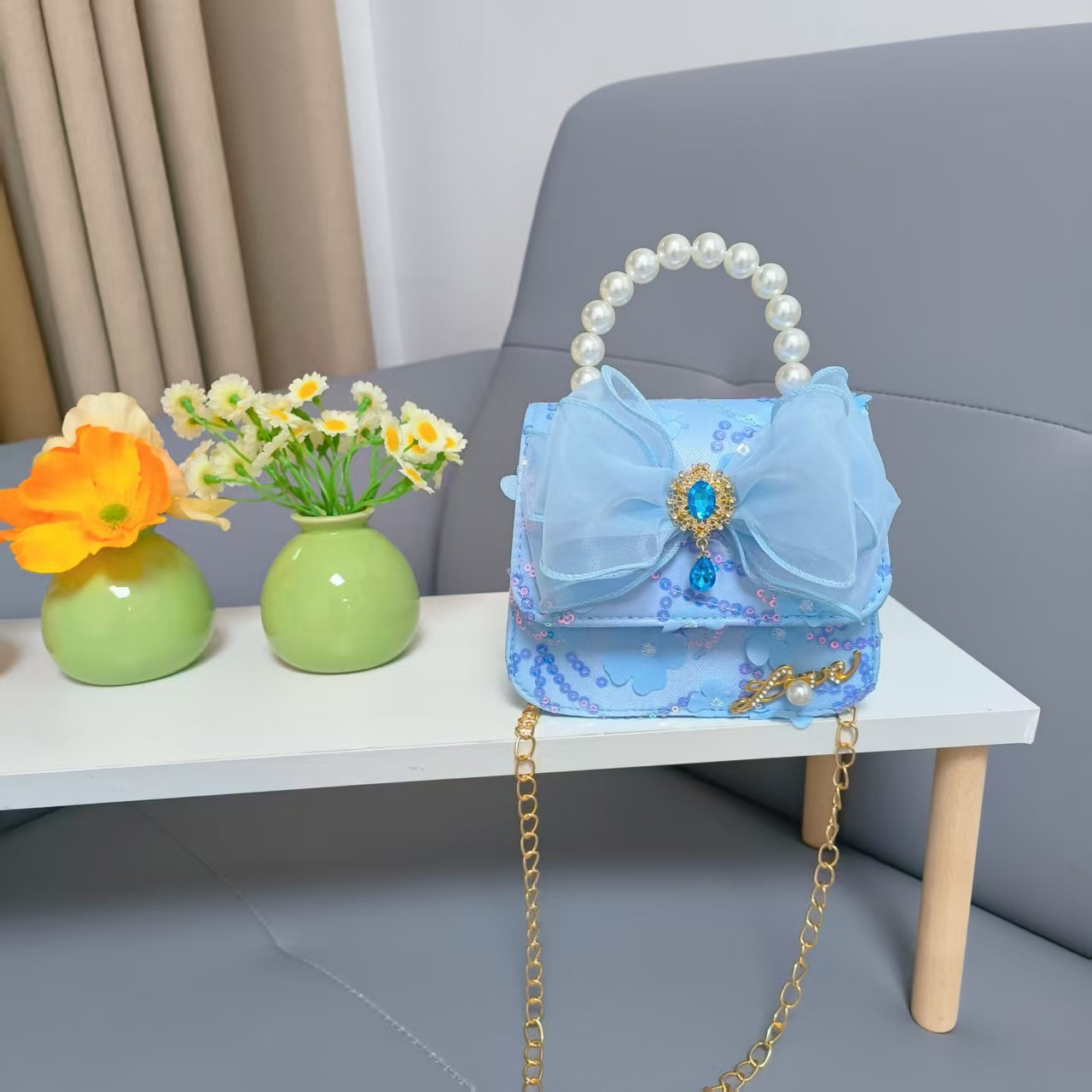 Bolso de perlas, bolso de arco, bolso de cadena, bolso de Año Nuevo, bolso de hombro, bolso pequeño, bolso de accesorios