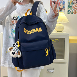 American Retro Schoolbags for Female Junior High School Students, Large-Capacity Backpacks, High School Students, Lightweight Backpacks, Large and Small Backpacks