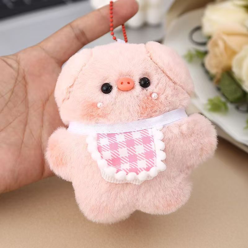 Mochila de peluche flexible muñeca de peluche chica corazón colgante llavero para amigos cerdo colgante de peluche cerdo