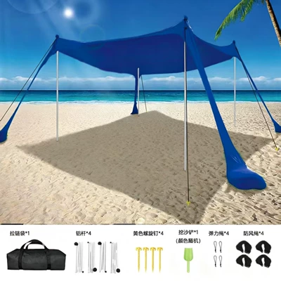 Avtomobil yan çətirləri, quick to set up, suitable for - deep-blue-4-aluminum-rod-including-other-accessories-160200150cm