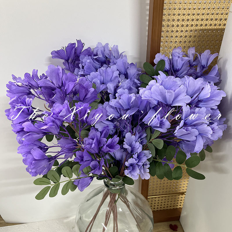 Simulated Jacaranda Flower Engineering Green Plant Flower Arrangement Decoration Lilac Courtyard Flower Blue and Purple Wedding Photography Props Fake Flowers Simulated Jacaranda Flower Engineering Green Plant Flower Arrangement Decoration Lilac Courtyard Flower Blue and Purple Wedding Photography Props Fake Flowers