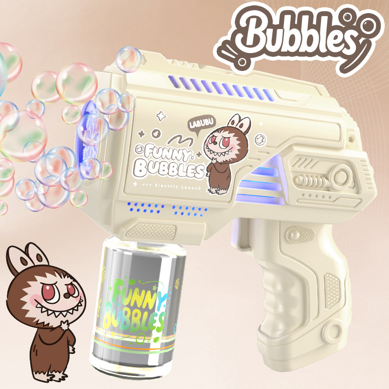 Pistola de burbujas eléctrica automática de 32 agujeros para niños, máquina de burbujas de mano estilo celebridad de Internet, juguete para parque al por mayor