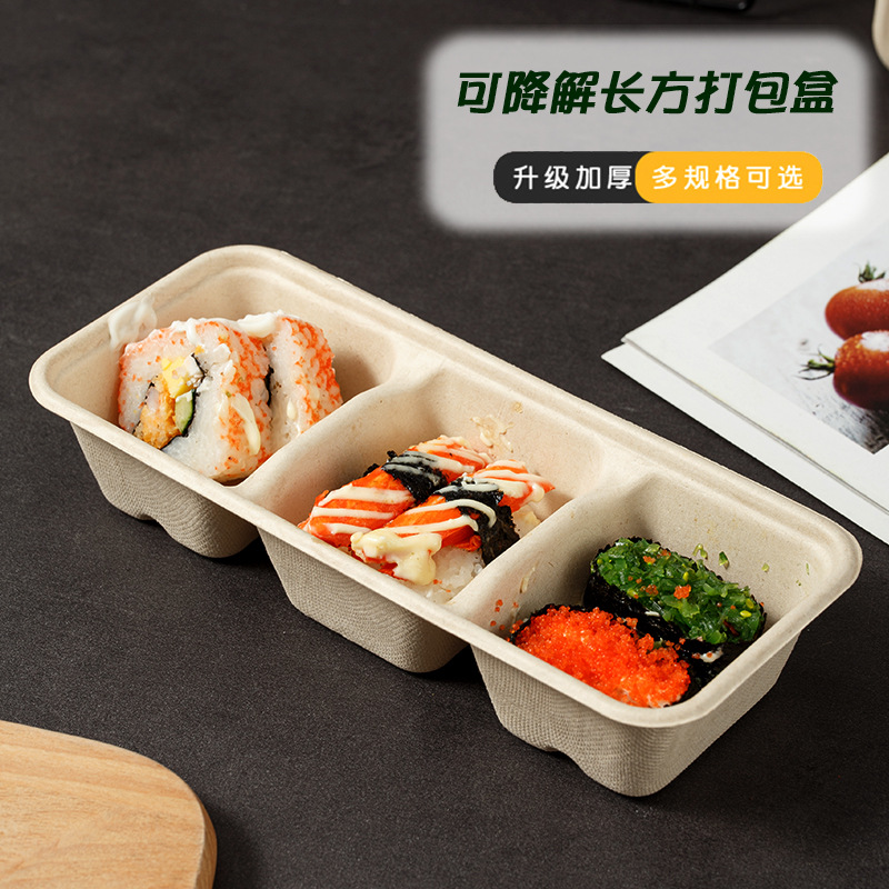 Trendy Japanese-Style 3-Compartment Dessert Box – Mochi 3-Flavor Bento Container