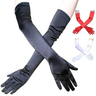 Satin gloves lengthened dress satin gloves wedding performance ball gloves clothing accessories dance gloves-