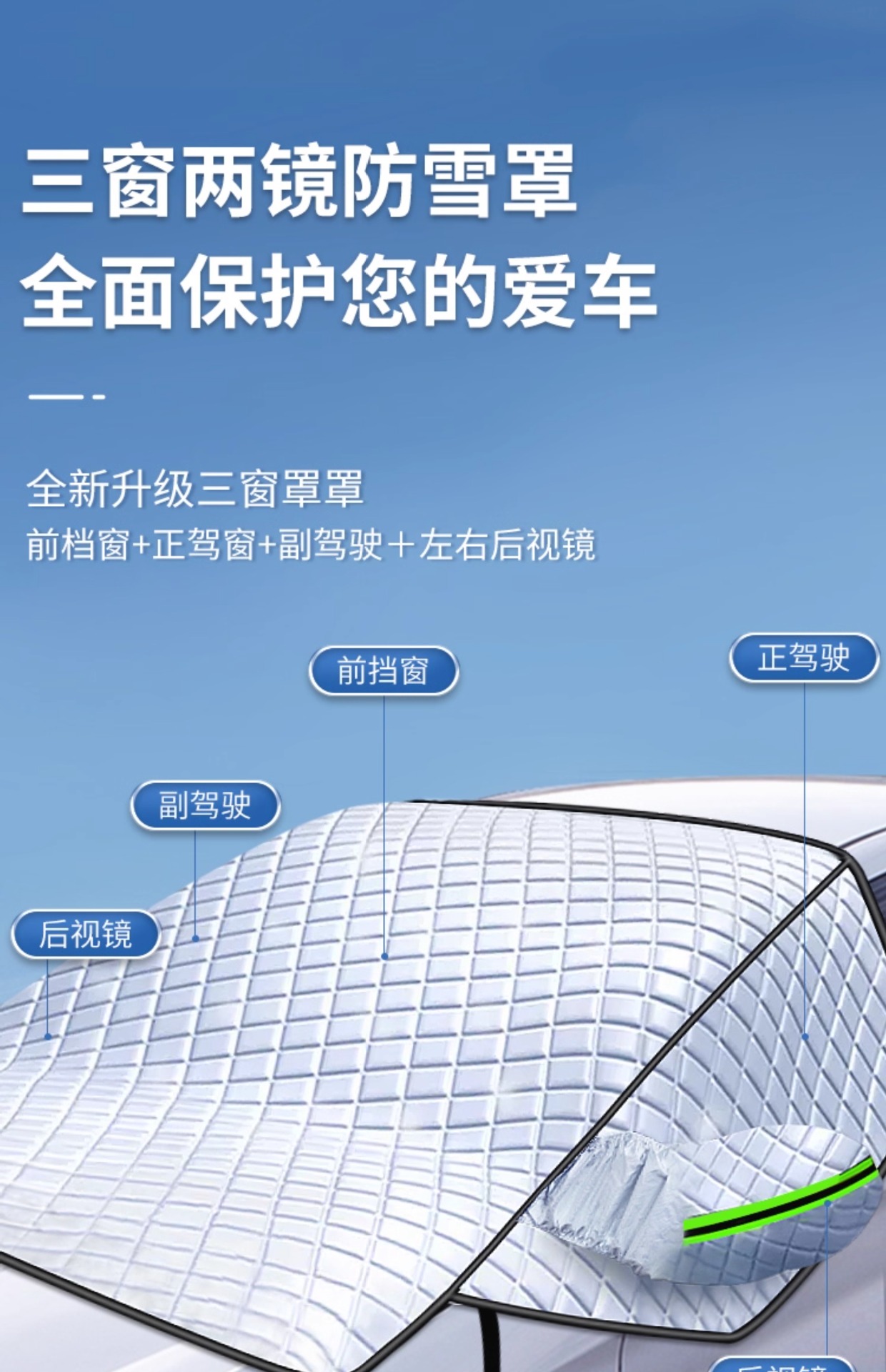 Car Front Windshield Sunshade Curtain Sun Protection Heat Insulation Wind Shield Sunshade Frost-Proof Anti-Freeze Anti-Snow Car Cover