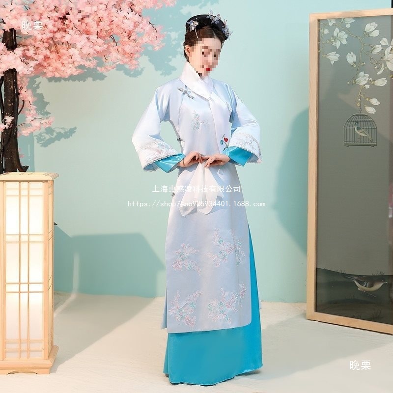 清朝古装格格服装满族旗服女古代宫女娘娘嬷嬷宫廷甄嬛传演出服装