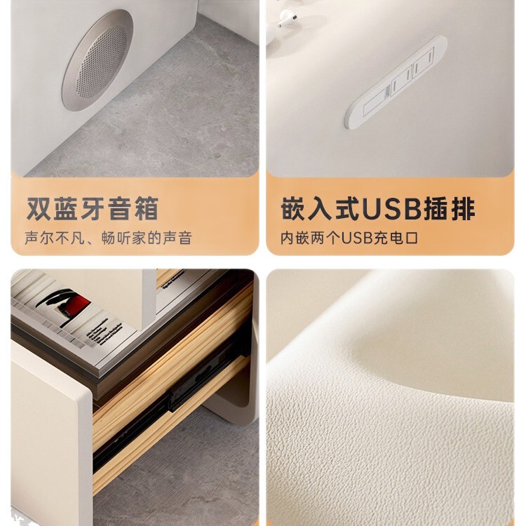 床头柜带锁家用卧室2025新款小型柜子主卧实木轻奢高级感床边柜子|undefined