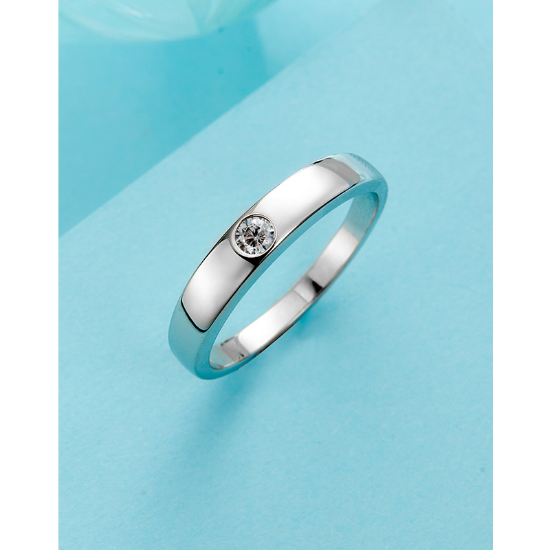 Productos genuinos moissanite anillo personalizado de los hombres S925 plata esterlina pareja anillo de bodas regalo brillante anillo de diamantes Día de San Valentín