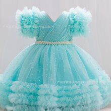 Girls Christmas Party Dress | Princess Style Velvet Gown