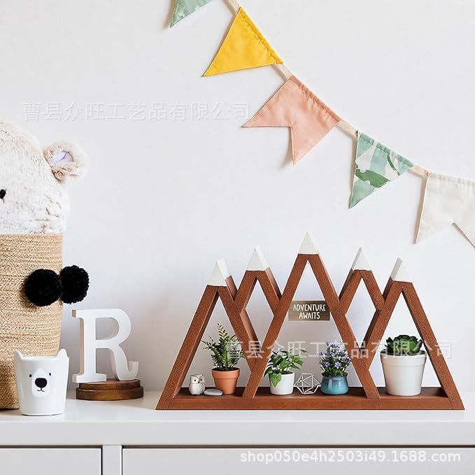 木制收纳架客厅摆件展示储物架悬挂浮动式装饰卧室办公室盆栽支架